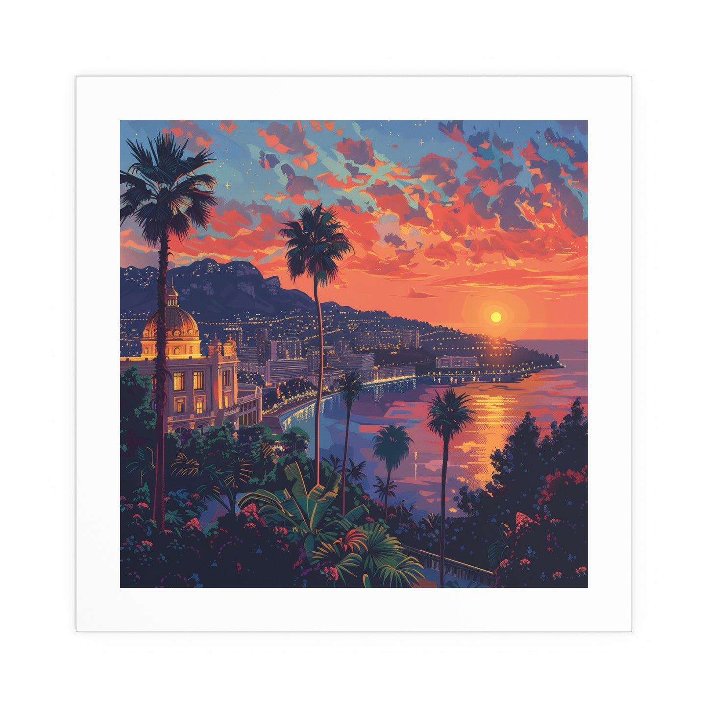 MONTE CARLO SUNSET POSTER